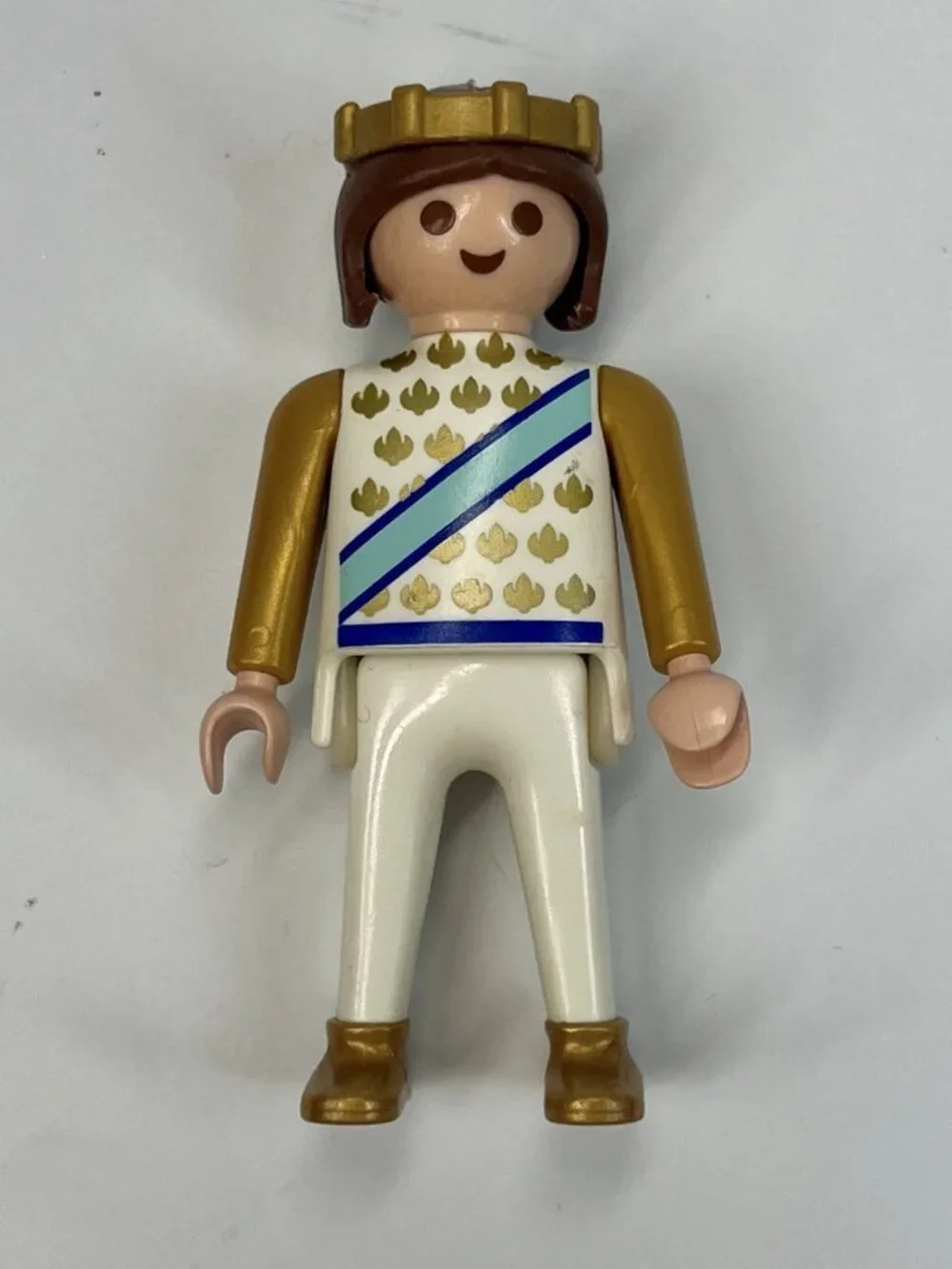 Playmobil Figure Man Fairytale Castle Prince Gold Light Blue Uniform